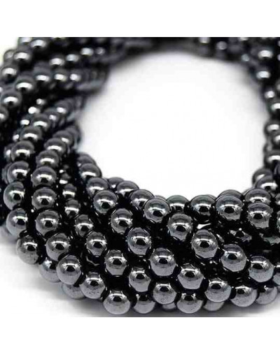 Hematite natural. Magnético. 06 milímetros diámetro. 1 mm perforación. 60 uds hilo aprox. 1 hilo.