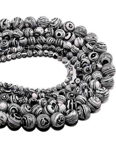 Malaquita sintética. Black. 10 mm diámetro. 1 mm perforación. 35 unidades hilo aprox. 1 hilo.