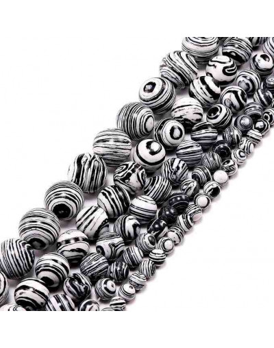 Malaquita sintética. Black. 10 mm diámetro. 1 mm perforación. 35 unidades hilo aprox. 1 hilo.