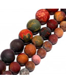 Jásper Picasso. Rojo mate. 04 milímetros diámetro. 0,80 mm perforación. 90 uds hilo aprox. 1 hilo. Jásper Picasso. Rojo mate. 04 milímetros diámetro. 0,80 mm perforación. 90 uds hilo aprox. 1 hilo.