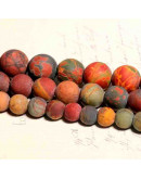 Jásper Picasso. Rojo mate. 04 milímetros diámetro. 0,80 mm perforación. 90 uds hilo aprox. 1 hilo. Jásper Picasso. Rojo mate. 04 milímetros diámetro. 0,80 mm perforación. 90 uds hilo aprox. 1 hilo.