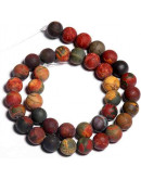 Jásper Picasso. Rojo mate. 06 milímetros diámetro. 1 mm perforación. 60 uds hilo aprox. 1 hilo. Jásper Picasso. Rojo mate. 06 milímetros diámetro. 1 mm perforación. 60 uds hilo aprox. 1 hilo.