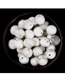 Howlite natural. Blanco mate. 06 milímetros diámetro. 1 mm perforación. 60 uds hilo aprox. 1 hilo. Howlite natural. Blanco mate. 06 milímetros diámetro. 1 mm perforación. 60 uds hilo aprox. 1 hilo.