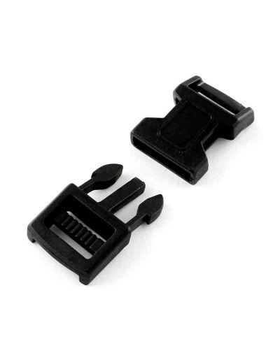 Hebilla TipTop. Plástico. 40x20,5x7 milímetros. 16x3 mm agujero. 10 sets.