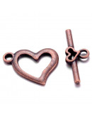 Cierre de barra. Corazón (5). Cobre. Color cobre antiguo. 15x19 milímetros. Barra 22 mm. 5 sets. Cierre de barra. Corazón (5). Cobre. Color cobre antiguo. 15x19 milímetros. Barra 22 mm. 5 sets.