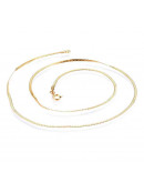 Acero inoxidable. Color dorado. Serpiente. Cierre Spring Ring. 46 cm largo. 1,6x4 milímetros. 1 ud.