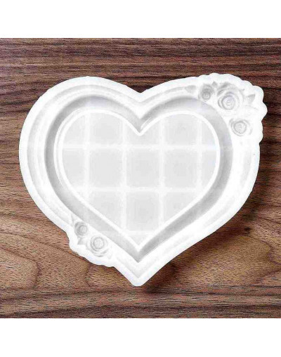 Moldes de silicona. Para resina. Porta fotos sin soporte. Corazón. 140x165x14 mm. 1 ud.