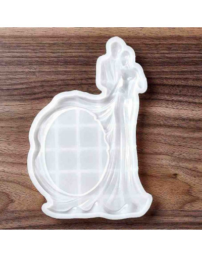 Moldes de silicona. Para resina. Porta fotos sin soporte. Pareja. 190x130x14 mm. 1 ud.