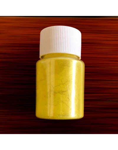 Polvo Mica. Color Amarillo Perlado. 10 gramos. Para resina. 1 unidad.