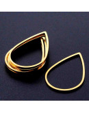 Linking Rings. Gota. Acero inoxidable. Color dorado. 26x17x1 milímetros. 2 uds.
