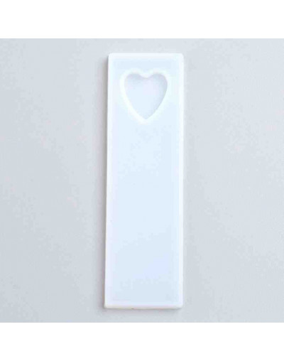 Moldes de silicona. Para resina. Marca páginas corazón. 90x26x5 milímetros. 1 unidad.