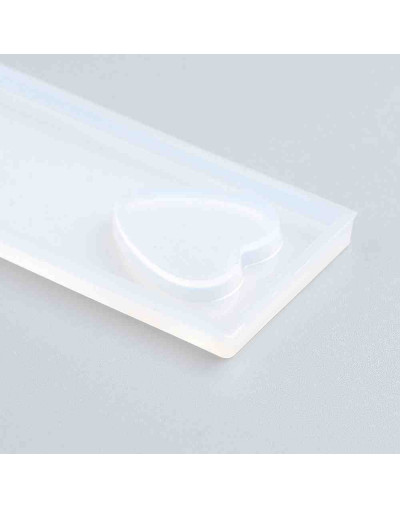 Moldes de silicona. Para resina. Marca páginas corazón. 90x26x5 milímetros. 1 unidad.