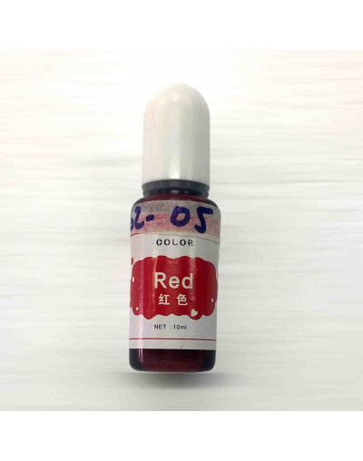 Pigmentos para resina. Color transparente rojo. 10 ml. 1 unidad.