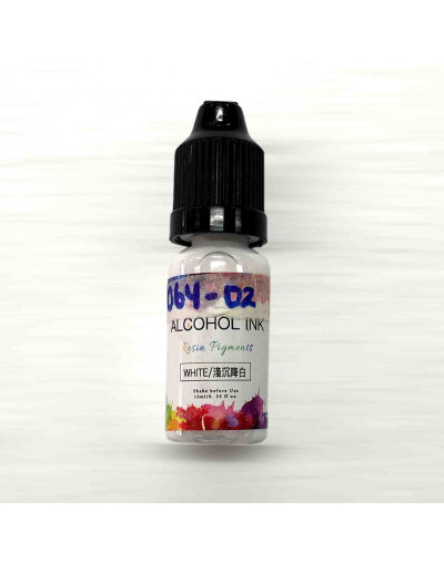 Pigmentos para resina. Tintes al alcohol. Color blanco. 10 ml. 1 unidad.