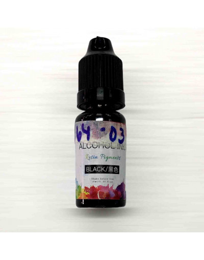 Pigmentos para resina. Tintes al alcohol. Color negro. 10 ml. 1 unidad.