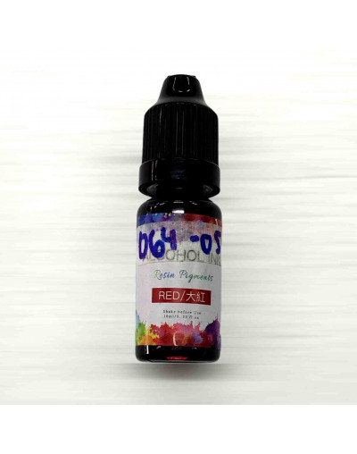 Pigmentos para resina. Tintes al alcohol. Color rojo. 10 ml. 1 unidad.