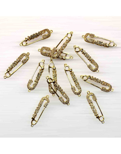 MOM. Aleación+Zirconia. Baño 18KGold. 35x10 milímetros. 2 mm perforación. 1 unidad.