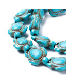 Howlite sintético. Tortugas. Color azul. 18x14x7.5 mm. 1,5 mm perforación. 22 uds hilo aproximado. Howlite sintético. Tortugas. Color azul. 18x14x7.5 mm. 1,5 mm perforación. 22 uds hilo aproximado.
