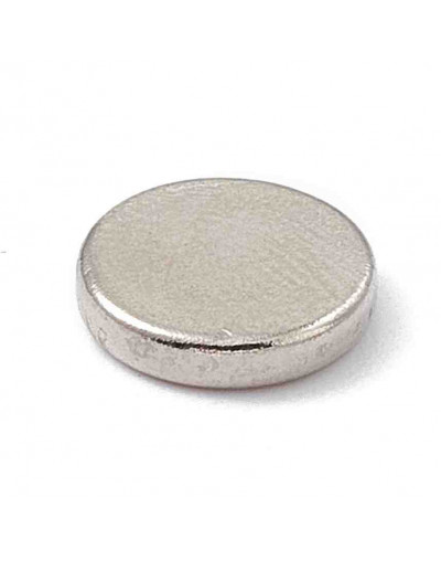 Imán. Redondo. Color plateado. 8x1,5 milímetros. 10 unidades.