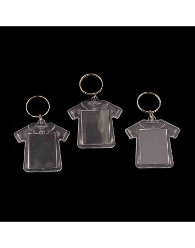 Accesorio para llavero. Camiseta. Acrílico+aleación de cobre. 85 milímetros. 5 unidades.