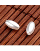 Ovalo. Imitación perla. Color White. 8x4 milímetros. 0,5 mm perforación. 100 unidades aproximado.