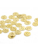 Link letra "S". Acero inoxidable. Color dorado. 13 mm diámetro. 1,5 mm perforación. 1 unidad.