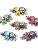 Elefante (2). Aleación de cobre y esmalte. 14,5x26x2 mm. 1,5 mm perforación. 4 unidades.