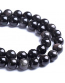 Obsidiana Plateada. 6 mm diámetro. 1 mm perforación. 60 uds hilo aprox. 1 hilo. Obsidiana Plateada. 6 mm diámetro. 1 mm perforación. 60 uds hilo aprox. 1 hilo.