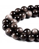 Obsidiana Plateada. 6 mm diámetro. 1 mm perforación. 60 uds hilo aprox. 1 hilo. Obsidiana Plateada. 6 mm diámetro. 1 mm perforación. 60 uds hilo aprox. 1 hilo.