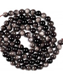 Obsidiana Plateada. 6 mm diámetro. 1 mm perforación. 60 uds hilo aprox. 1 hilo. Obsidiana Plateada. 6 mm diámetro. 1 mm perforación. 60 uds hilo aprox. 1 hilo.