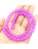 Calcedonia. Magenta. 08 milímetros diámetro. 1 mm perforación. 45 unidades hilo (aproximado).