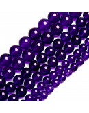 Calcedonia. Dark Purple. 08 milímetros diámetro. 1 mm perforación. 45 unidades hilo (aproximado).