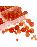 Aventurina. Naranja. 06 milímetros diámetro. 1 mm perforación. 60 uds hilo aprox. 1 hilo.