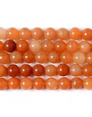 Aventurina. Naranja. 04 milímetros diámetro. 1 mm perforación. 90 uds hilo aprox. 1 hilo.