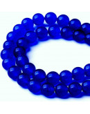 Calcedonia. Dark Blue. 10 milímetros diámetro. 1 mm perforación. 35 unidades hilo (aproximado).
