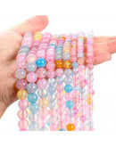 Calcedonia. Varios colores. 08 milímetros diámetro. 1 mm perforación. 45 unidades hilo (aproximado).