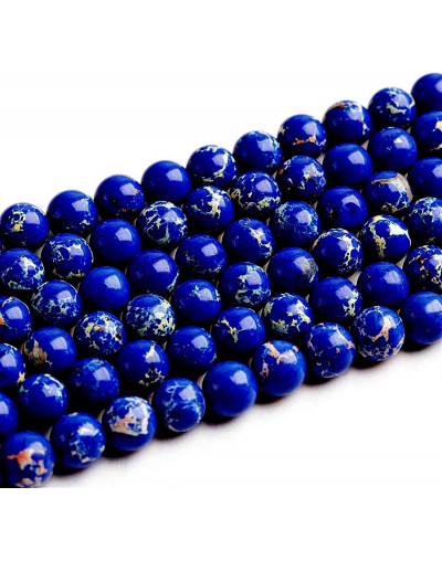 Jásper Imperial. Sintético. Color BLUE. 6 mm diámetro. 1 mm perforación. 65 uds hilo aprox. 1 hilo.