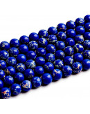 Jásper Imperial. Sintético. Color BLUE. 8 mm diámetro. 1 mm perforación. 45 uds hilo aprox. 1 hilo. Jásper Imperial. Sintético. Color BLUE. 8 mm diámetro. 1 mm perforación. 45 uds hilo aprox. 1 hilo.