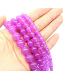 Calcedonia. Magenta. 04 milímetros diámetro. 1 mm perforación. 90 uds hilo aprox. 1 hilo.