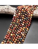 Jásper Picasso. Rojo. 4 mm diámetro. 0,80 mm perforación. 90 uds hilo aprox. 1 hilo. Jásper Picasso. Rojo. 4 mm diámetro. 0,80 mm perforación. 90 uds hilo aprox. 1 hilo.