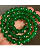 Calcedonia. Green. 08 milímetros diámetro. 1 mm perforación. 45 unidades hilo (aproximado).