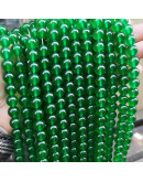 Calcedonia. Green. 10 milímetros diámetro. 1 mm perforación. 35 unidades hilo (aproximado).