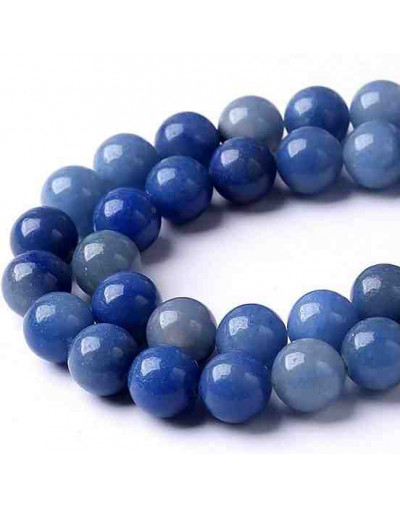 Aventurina. Natural Blue. 06 milímetros diámetro. 1 mm perforación. 60 unidades hilo (aproximado).