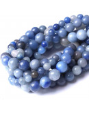 Aventurina. Natural Blue. 06 milímetros diámetro. 1 mm perforación. 60 unidades hilo (aproximado).