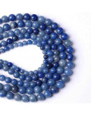 Aventurina. Natural Blue. 08 milímetros diámetro. 1 mm perforación. 45 unidades hilo (aproximado).