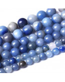 Aventurina. Natural Blue. 10 milímetros diámetro. 1 mm perforación. 35 unidades hilo (aproximado).