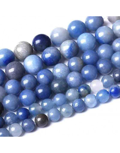 Aventurina. Natural Blue. 10 milímetros diámetro. 1 mm perforación. 35 unidades hilo (aproximado).