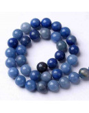 Aventurina. Natural Blue. 10 milímetros diámetro. 1 mm perforación. 35 unidades hilo (aproximado).