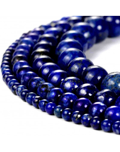 Lapislazuli. Sintético. 06 milímetros diámetro. 1 mm perforación. 60 uds hilo aprox. 1 hilo.