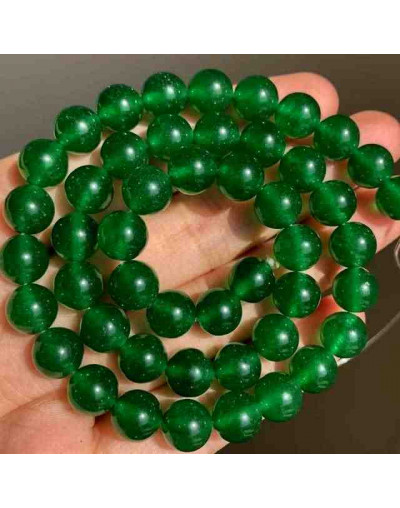 Calcedonia. Green. 04 milímetros diámetro. 1 mm perforación. 90 uds hilo aprox. 1 hilo.